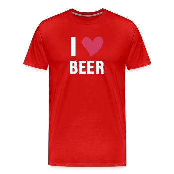 bier i love beer biergarten - Männer Premium Bio T-Shirt - Rot - Vorne - Damien (186cm)