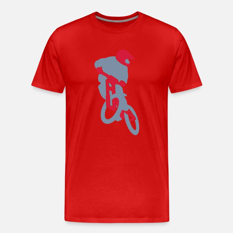 mountain_biker_v1 - Männer Premium Bio T-Shirt - Rot