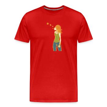 Hippie - T-shirt bio Premium Homme - rouge - Devant - Damien (186cm)