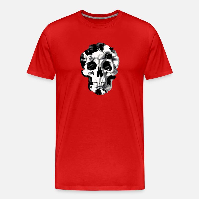 Catskull - Männer Premium Bio T-Shirt - Rot