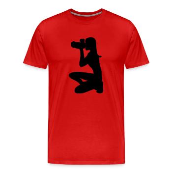 Female Photographer - Männer Premium Bio T-Shirt - Rot - Vorne - Damien (186cm)