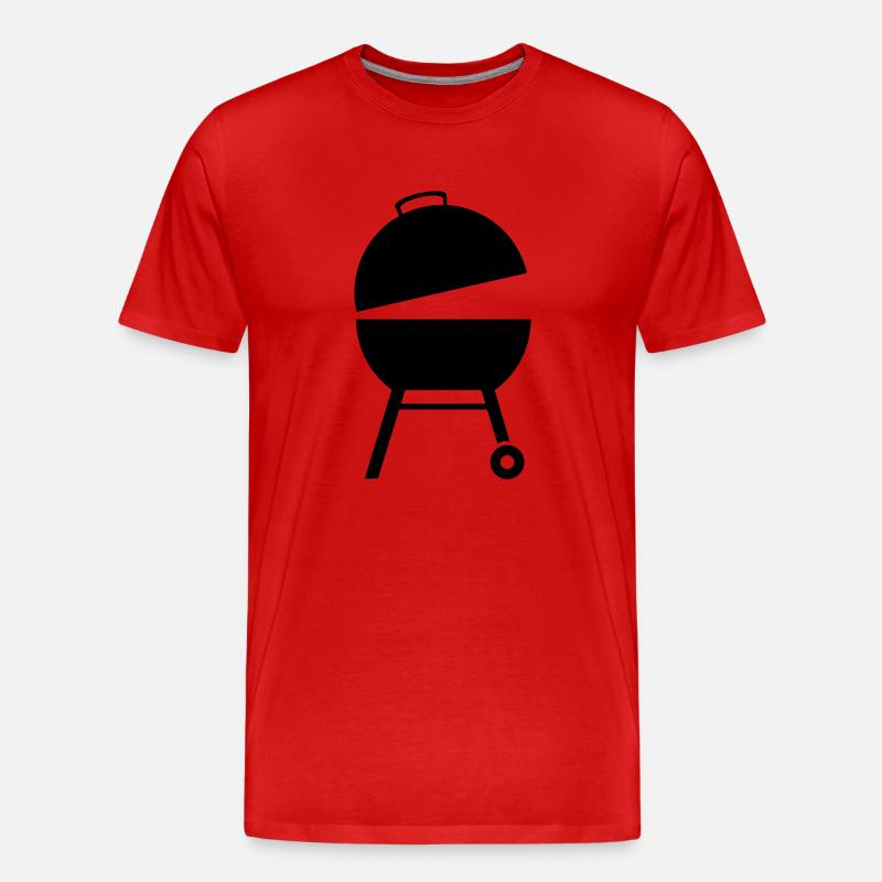 Grill - Männer Premium Bio T-Shirt - Rot