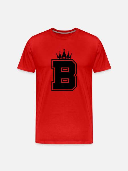buchstabe B Krone - Männer Premium Bio T-Shirt - Rot