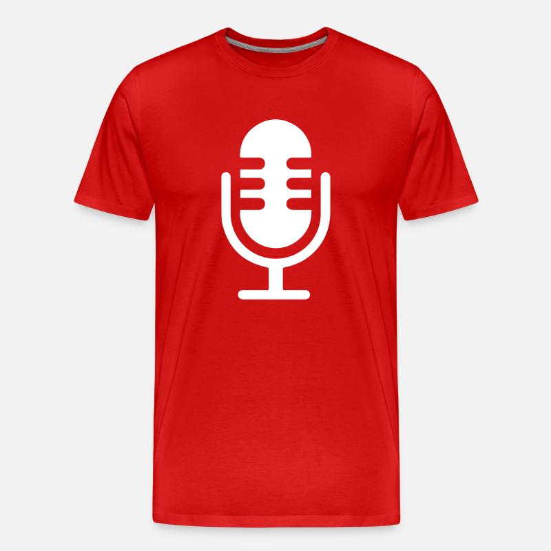Mikrofon Symbol - Männer Premium Bio T-Shirt - Rot