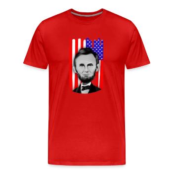 Abraham Lincoln USA - Men's Premium Organic T-Shirt - red - Front - Damien (186cm)
