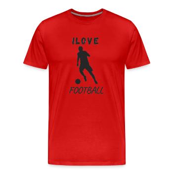 Style de football - T-shirt bio Premium Homme - rouge - Devant - Damien (186cm)