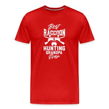 Grand-père Raton laveur Chasse Raton laveur Chasseur Vacances de chasse - T-shirt bio Premium Homme - rouge - Devant - Damien (186cm)