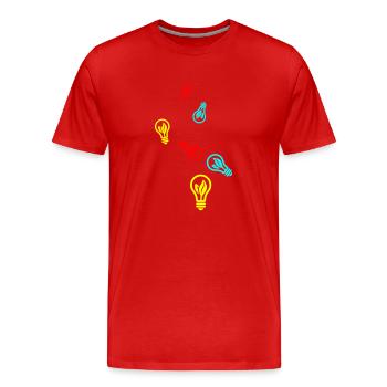 Icône d’ampoule - T-shirt bio Premium Homme - rouge - Devant - Damien (186cm)