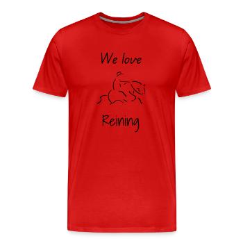 We love Reining - Men's Premium Organic T-Shirt - red - Front - Damien (186cm)