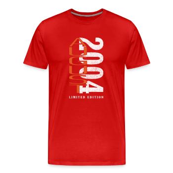 August 2004 geboren - Männer Premium Bio T-Shirt - Rot - Vorne - Damien (186cm)