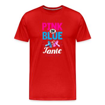 La tante rose ou bleue vous aime Le genre révèle la fête - T-shirt bio Premium Homme - rouge - Devant - Damien (186cm)