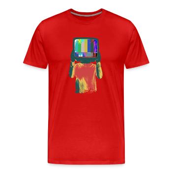 TV-Leiter Surreale Kunst - Männer Premium Bio T-Shirt - Rot - Vorne - Damien (186cm)