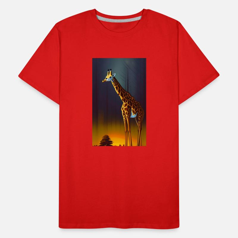 Cool Comic Drawing Giraffe Giraffa Men's Premium Organic T-Shirt