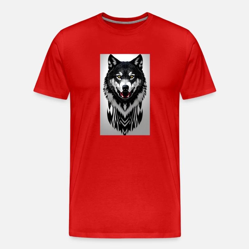 Wolf - Männer Premium Bio T-Shirt - Rot