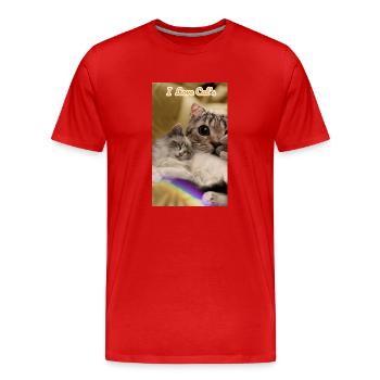 Homesaleor Love Cat's - Männer Premium Bio T-Shirt - Rot - Vorne - Damien (186cm)