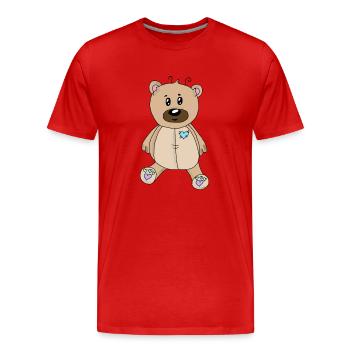 Teddy - Männer Premium Bio T-Shirt - Rot - Vorne - Damien (186cm)