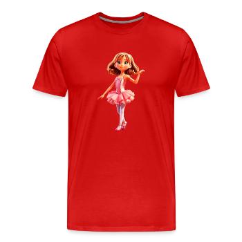 Ballerine - T-shirt bio Premium Homme - rouge - Devant - Damien (186cm)