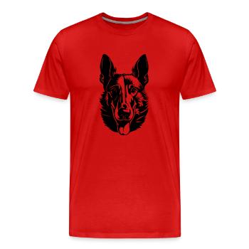 Belgian Shepherd - Men's Premium Organic T-Shirt - red - Front - Damien (186cm)