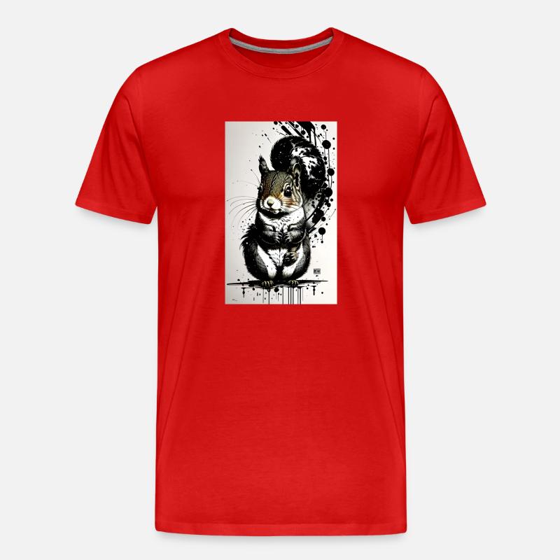 Niedliches Eichhörnchen - Männer Premium Bio T-Shirt - Rot