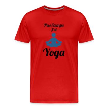Pratiquer le yoga - T-shirt bio Premium Homme - rouge - Devant - Damien (186cm)
