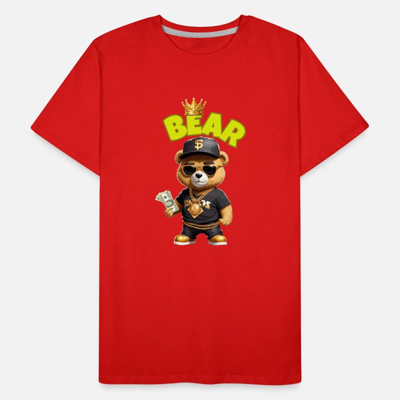 Teddybär mit Geld Männer Premium Bio T-Shirt