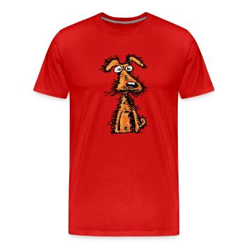 Chien funky - T-shirt bio Premium Homme - rouge - Devant - Damien (186cm)