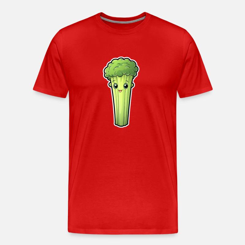 Staudensellerie oder Stangensellerie Kawaii - Männer Premium Bio T-Shirt - Rot
