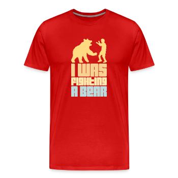 Je me battais contre une chirurgie d’ours Blessure au bras cassé - T-shirt bio Premium Homme - rouge - Devant - Damien (186cm)