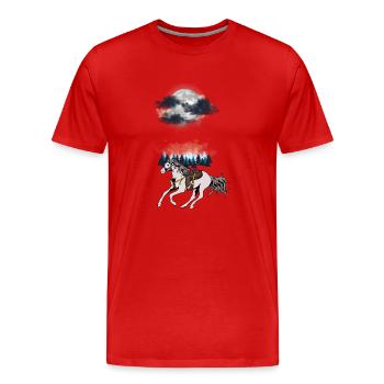 Cheval de l’Ouest sauvage Western Chevaux Cheval Gaule Nature - T-shirt bio Premium Homme - rouge - Devant - Damien (186cm)