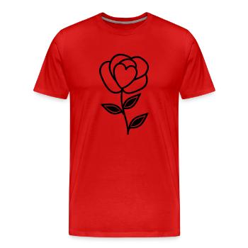 Pink Flower - Men's Premium Organic T-Shirt - red - Front - Damien (186cm)