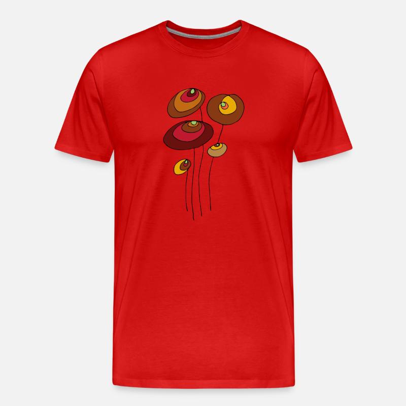 Blumen - Männer Premium Bio T-Shirt - Rot