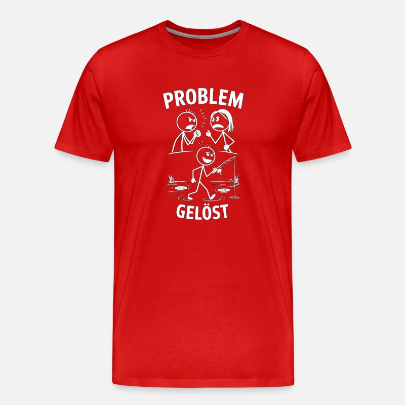 Problem? Ab ans Wasser! - Männer Premium Bio T-Shirt - Rot
