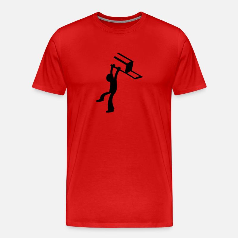 BAR Kampf, Mensch, Mann wirft einen Stuhl - Männer Premium Bio T-Shirt - Rot