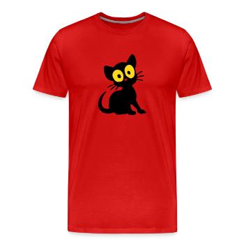 Chaton Georgie - T-shirt bio Premium Homme - rouge - Devant - Damien (186cm)