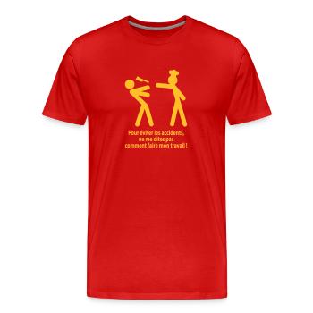 accident travail - T-shirt bio Premium Homme - rouge - Devant - Damien (186cm)