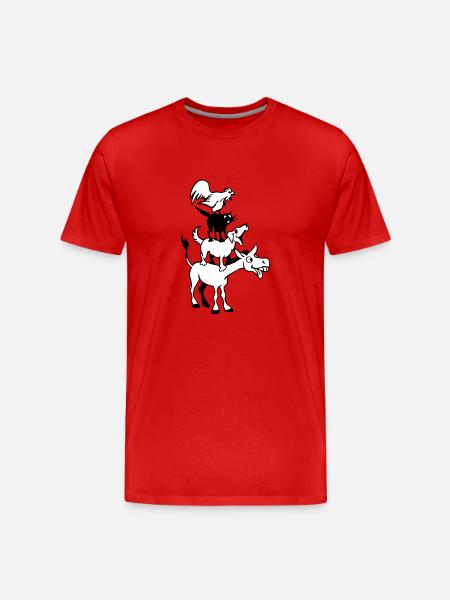 Bremen Town Musicians - Men's Premium Organic T-Shirt - red