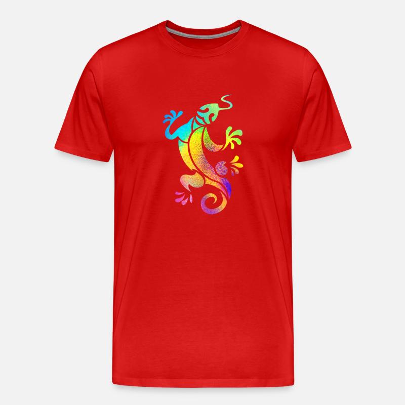 Salamandre Multicolore - T-shirt bio Premium Homme - rouge