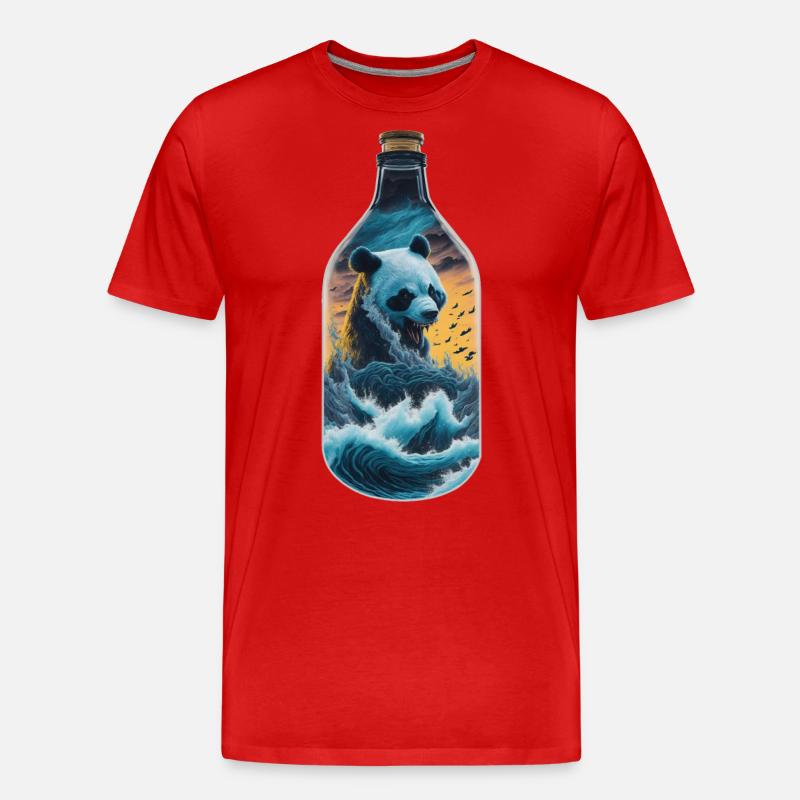 Panda - Männer Premium Bio T-Shirt - Rot