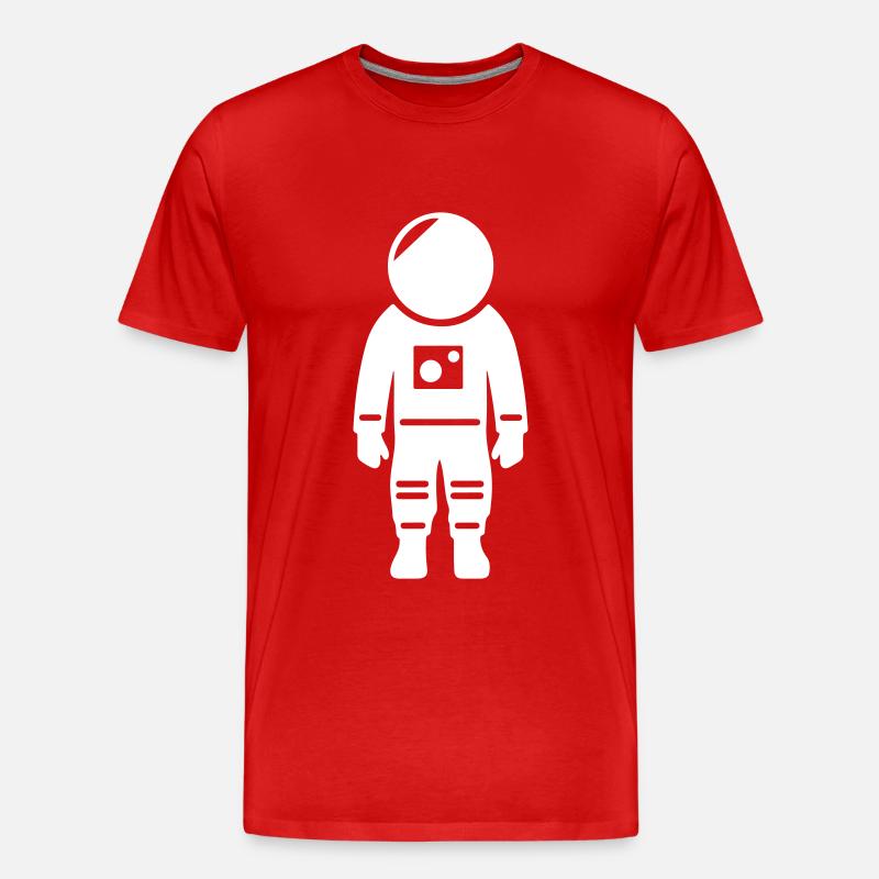 Astronaut Raumanzug - Männer Premium Bio T-Shirt - Rot