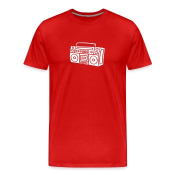 Ghettoblaster Radio Stereo Sound Bass Music Musik - Men's Premium Organic T-Shirt - red - Front - Damien (186cm)