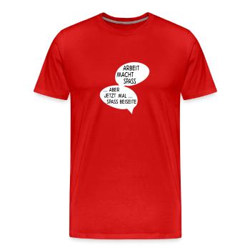 Arbeit - Männer Premium Bio T-Shirt - Rot - Vorne - Damien (186cm)