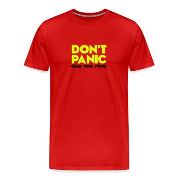 Do not panic - your grave towel - Do not panic - - Men's Premium Organic T-Shirt - red - Front - Damien (186cm)