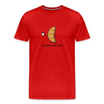Croissant - Männer Premium Bio T-Shirt - Rot - Vorne - Damien (186cm)