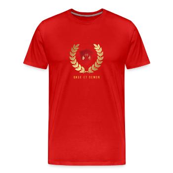 Ange et Demon - T-shirt bio Premium Homme - rouge - Devant - Damien (186cm)
