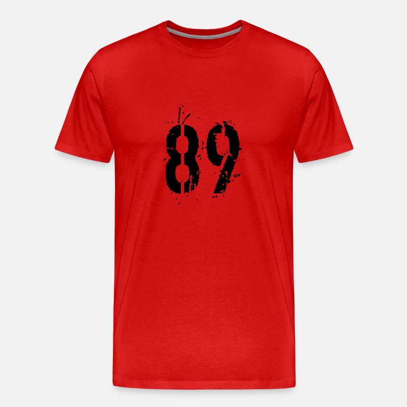 Nummer 89 - Männer Premium Bio T-Shirt - Rot
