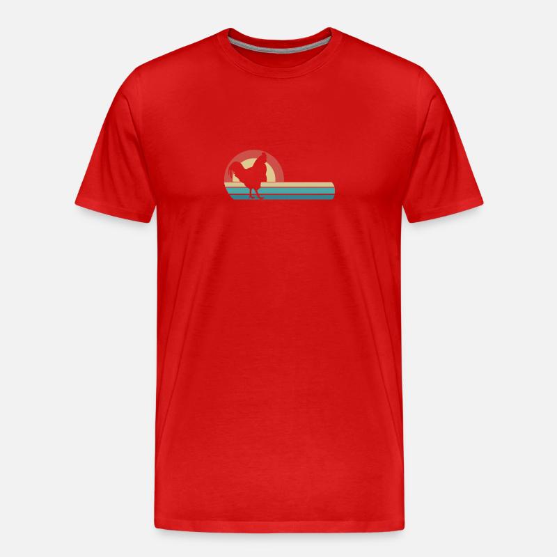 Retro Henne - - Männer Premium Bio T-Shirt - Rot