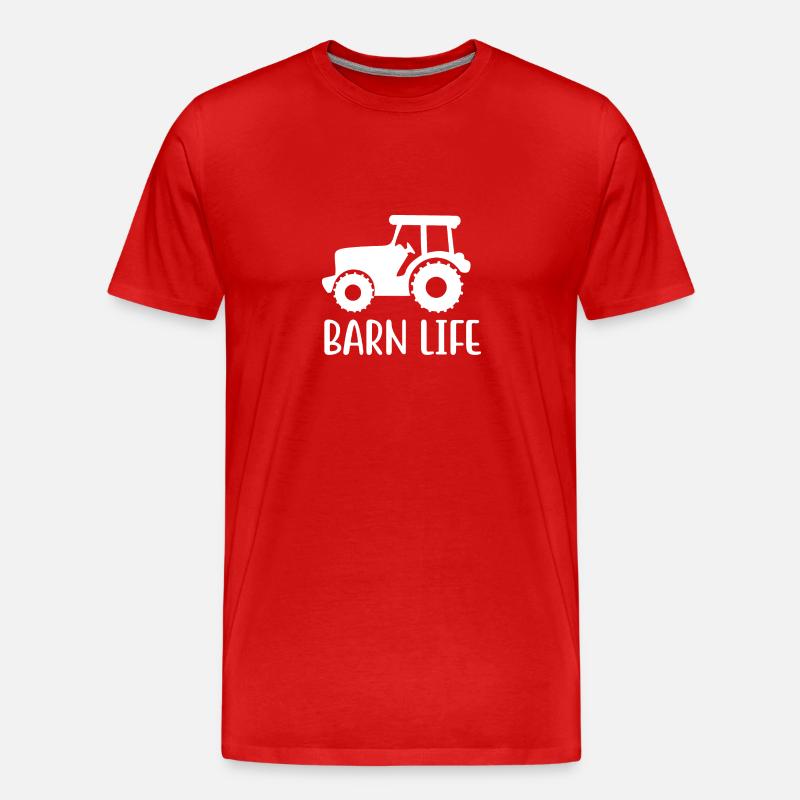 Scheune Leben - - Männer Premium Bio T-Shirt - Rot