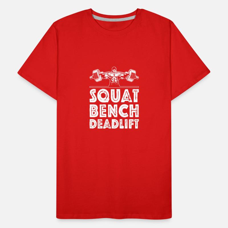 Squat, développé couché, soulevé de terre T-shirt bio Premium Homme