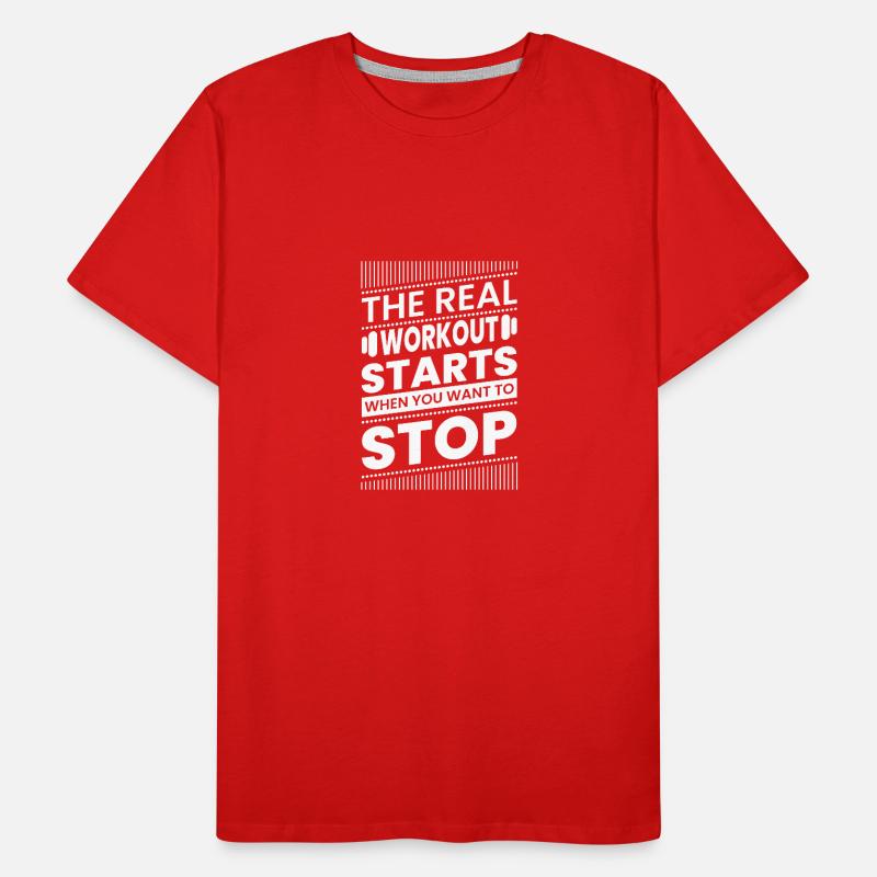 Das echte Training beginnt, wenn du aufhören wills Männer Premium Bio T-Shirt