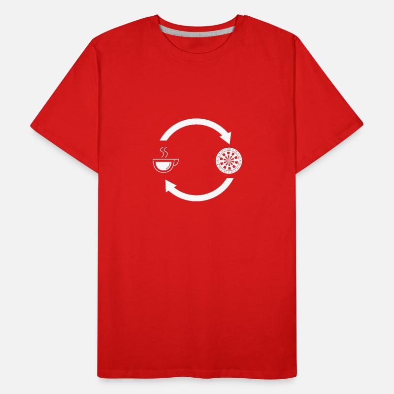 Laden der Pfeile - Kaffee - Dartscheibe - Männer Premium Bio T-Shirt
